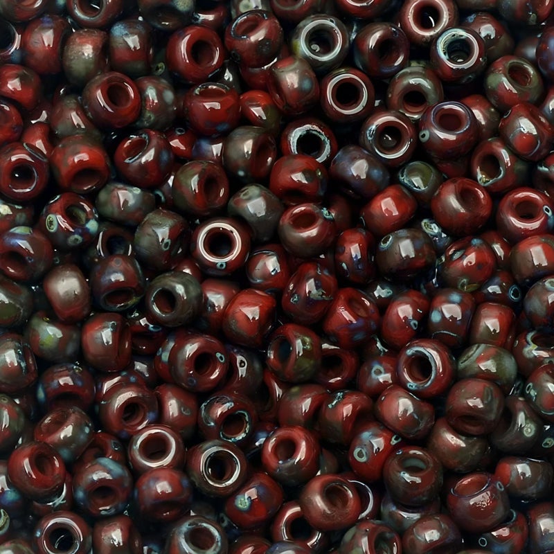 Miyuki Picasso Red Garnet Matte 22 Grams Miyuki 8/0 Seed Bead 22 Gram - Image 1